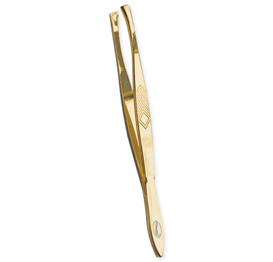 Tweezers, gold plated, Slanted