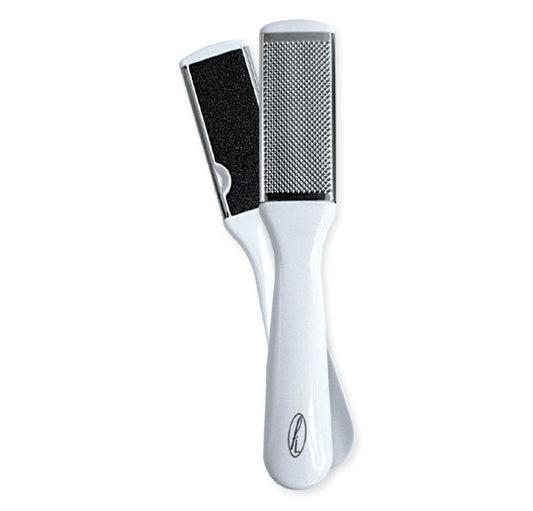 Callous Remover, double sided Revitalize your feet with our Double-Sided Callous Remover. This professional tool features dual emery surfaces for effective callus removal, designed to leave your skin smooth and rejuvenated. Ideal for at-home pedicures and foot care routines.
