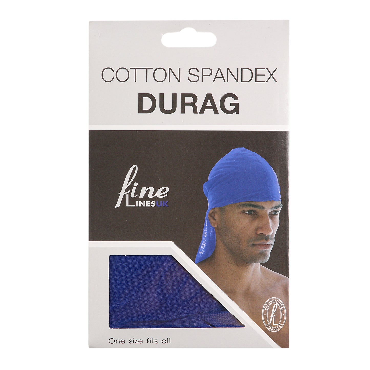Experience comfort and style with our Cotton Spandex Durag. Made from breathable materials, this durag provides a secure fit and is perfect for maintaining waves or curls.