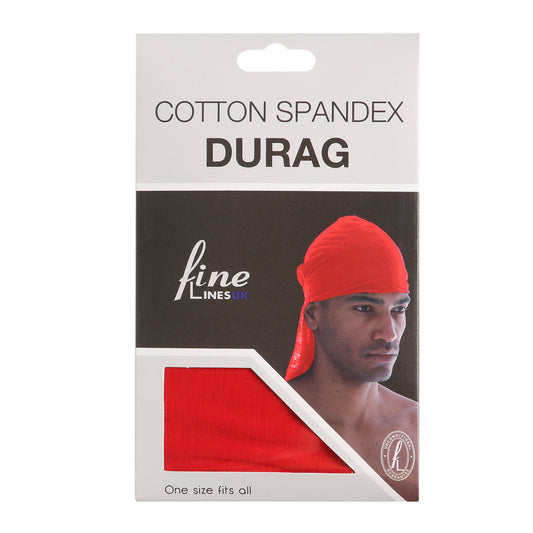 Experience comfort and style with our Cotton Spandex Durag. Made from breathable materials, this durag provides a secure fit and is perfect for maintaining waves or curls.
