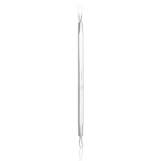 Effortlessly remove blackheads with our Comedone Extractor Fine Line Blackhead Remover. Crafted from grade 1 tempered stainless steel, its calibrated pointed edge ensures precise extraction, promising durability for years to come.