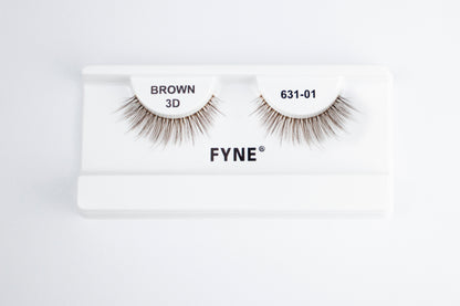 3D Strip eyelashes, Brown # 631-01