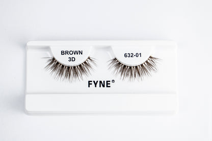 3D Strip eyelashes, Brown # 632-01