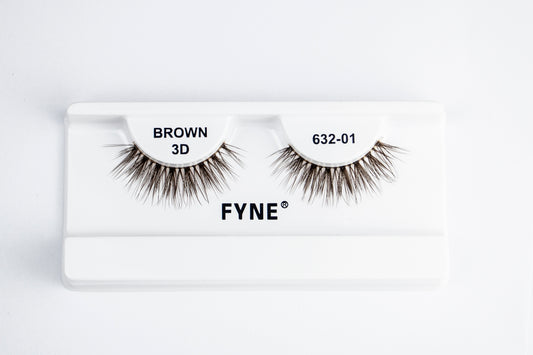 3D Strip eyelashes, Brown # 632-01