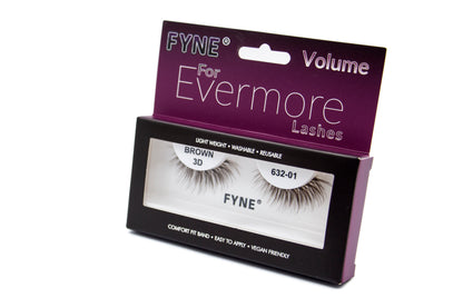 3D Strip eyelashes, Brown # 632-01