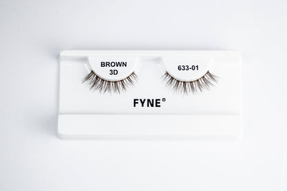 3D Strip eyelashes, Brown # 633-01