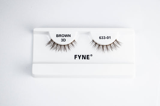 3D Strip eyelashes, Brown # 633-01