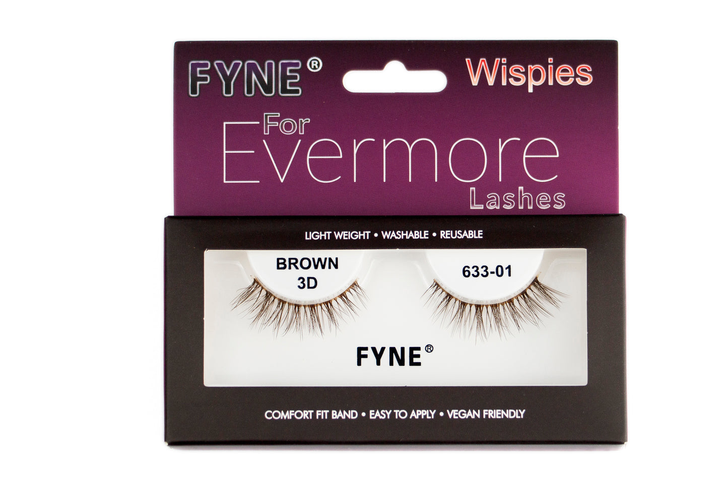 3D Strip eyelashes, Brown # 633-01