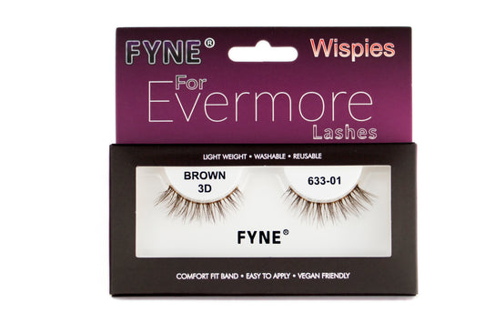 3D Strip eyelashes, Brown # 633-01
