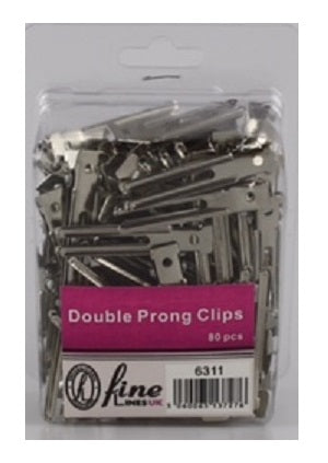 Double prong metal clip