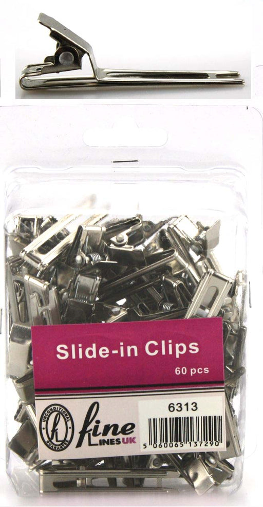 Slide-in metal clip